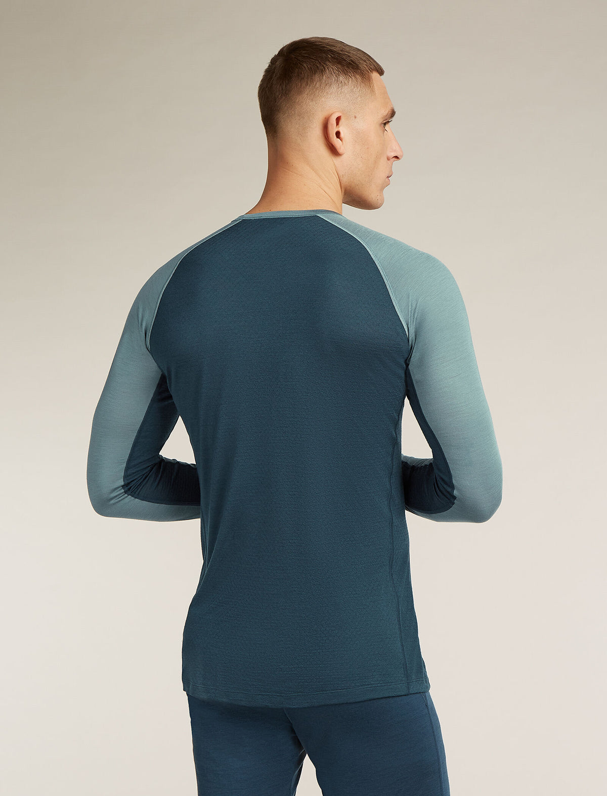 Men's Merino Blend 125 ZoneKnit™ Long Sleeve Crewe Thermal Top Abyss/blue ash - 2