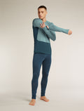 Men's Merino Blend 125 ZoneKnit™ Long Sleeve Crewe Thermal Top Abyss/blue ash - 3