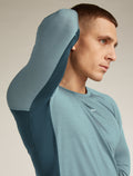 Men's Merino Blend 125 ZoneKnit™ Long Sleeve Crewe Thermal Top Abyss/blue ash - 6