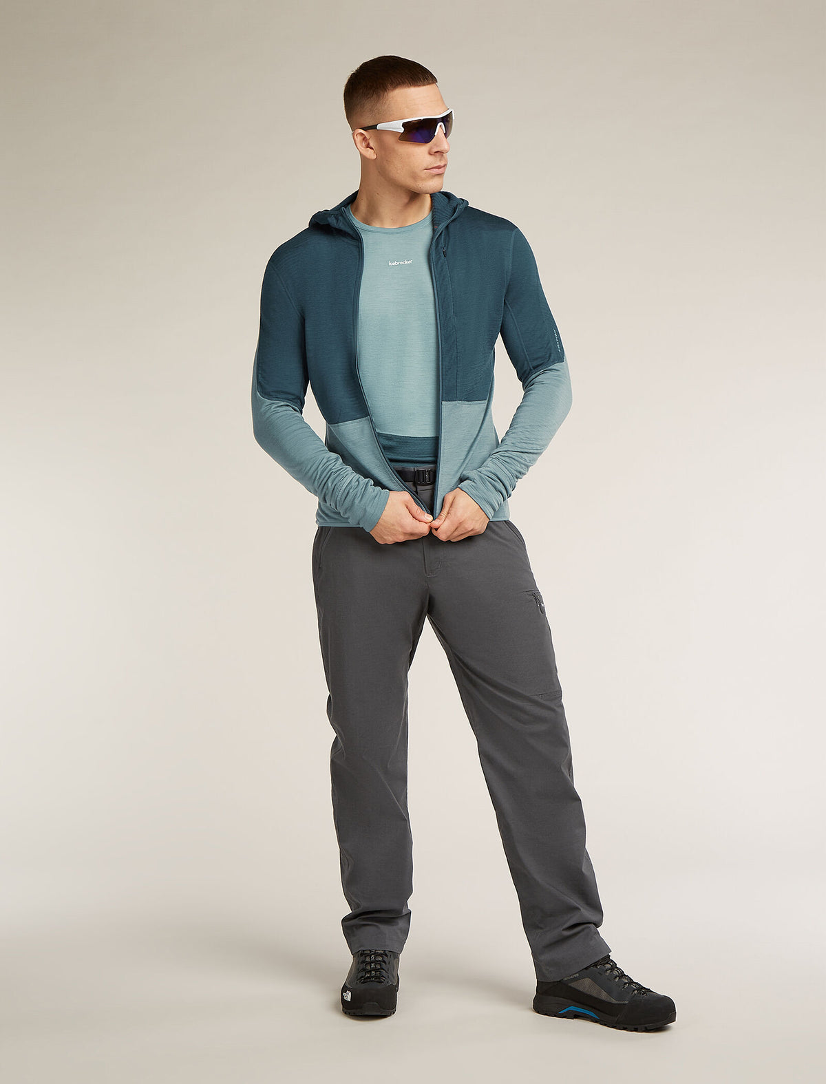 Men's Merino Blend 125 ZoneKnit™ Long Sleeve Crewe Thermal Top Abyss/blue ash - 4
