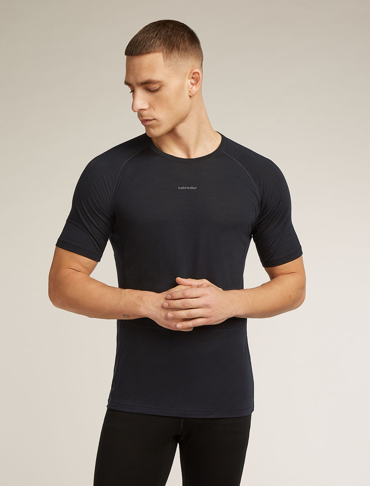 Men’s Merino Blend 125 ZoneKnit™ Short Sleeve Crewe Black - 1
