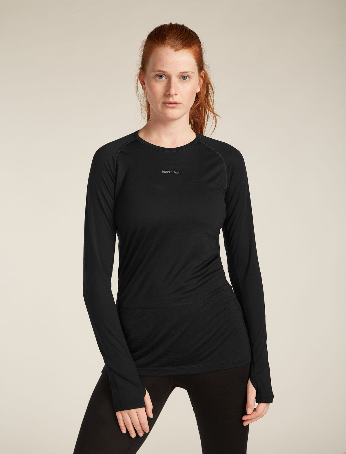 Women’s Merino Blend 125 ZoneKnit™ Long Sleeve Crewe Black - 1