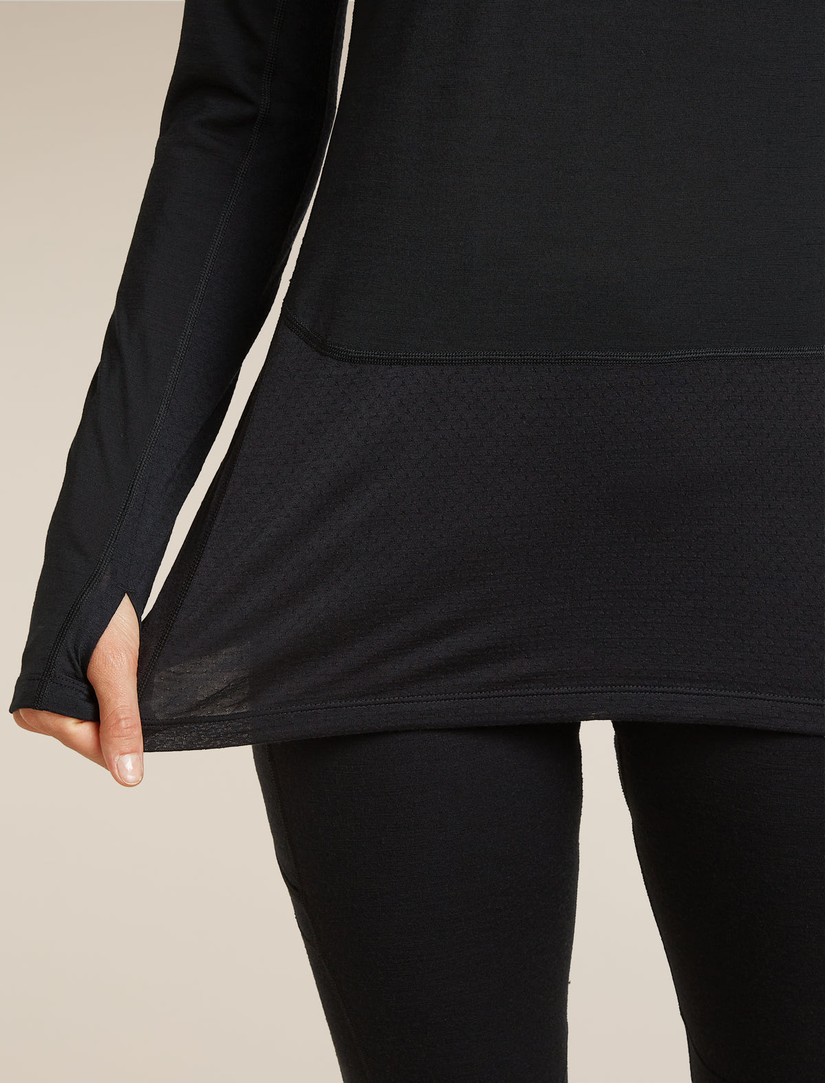 Women’s Merino Blend 125 ZoneKnit™ Long Sleeve Crewe Black - 6