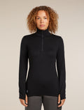 Women’s Merino 300 Original Long Sleeve Half Zip Top Black - 1