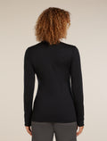 Women’s Merino 300 Original Long Sleeve Half Zip Top Black - 2