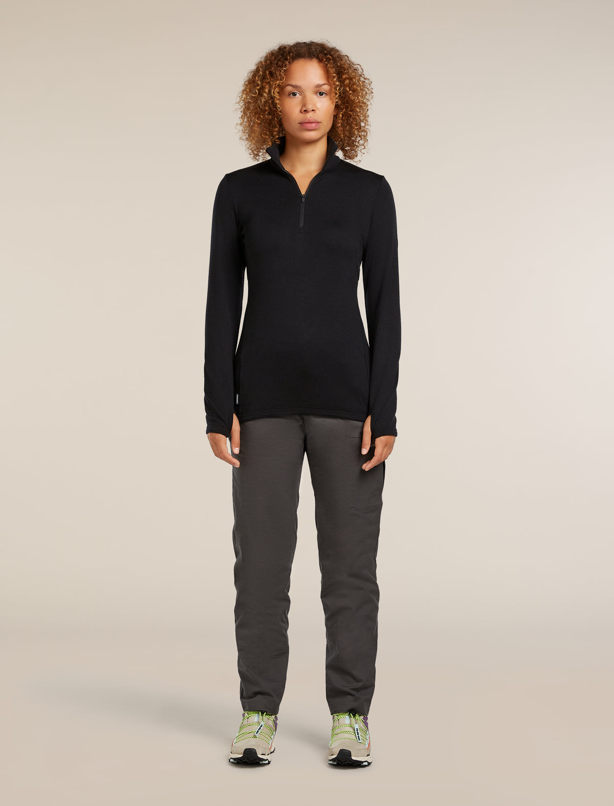 Women’s Merino 300 Original Long Sleeve Half Zip Top Black - 3