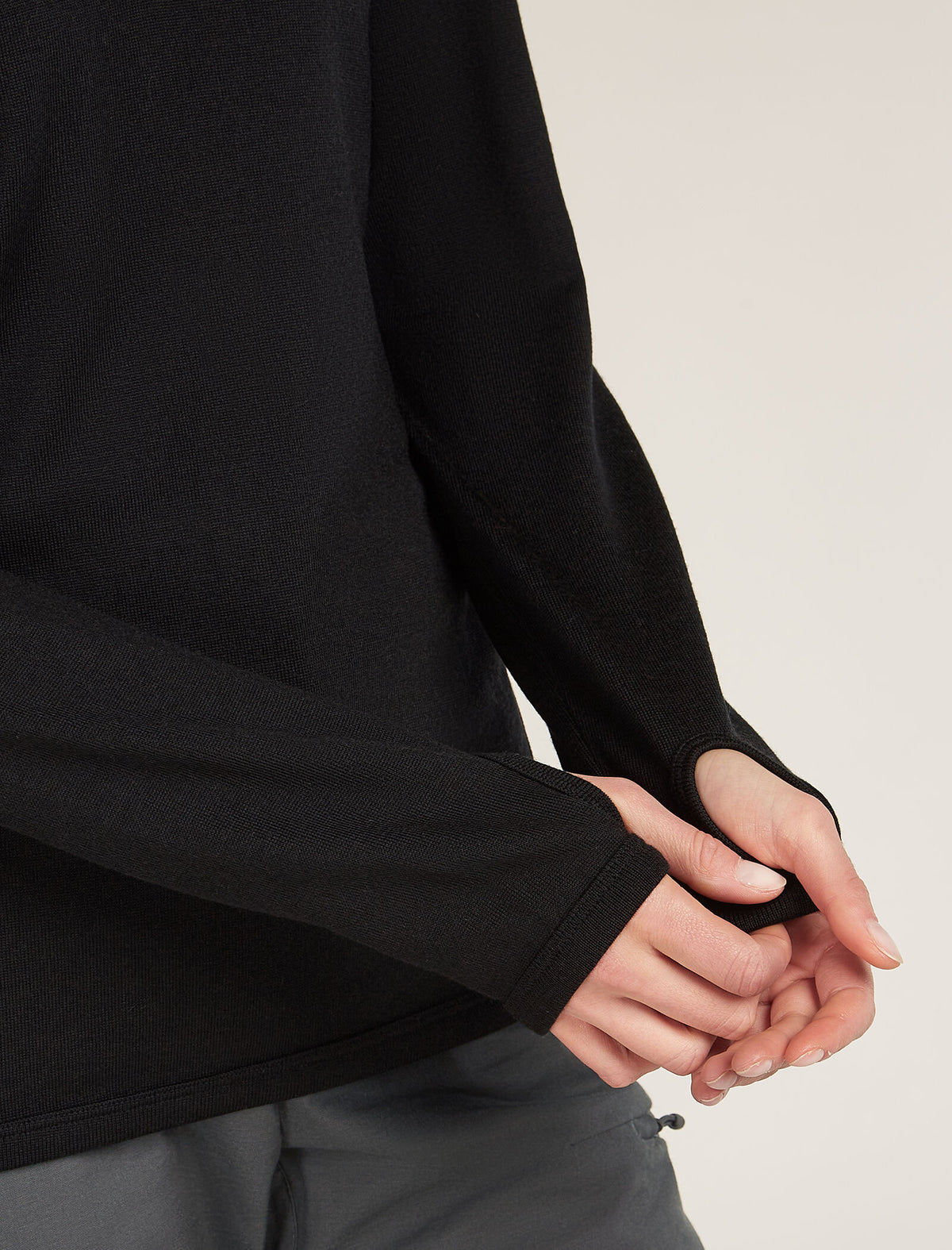 Women’s Merino 300 Original Long Sleeve Half Zip Top Black - 8