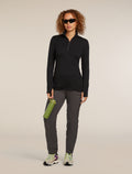 Women’s Merino 300 Original Long Sleeve Half Zip Top Black - 4
