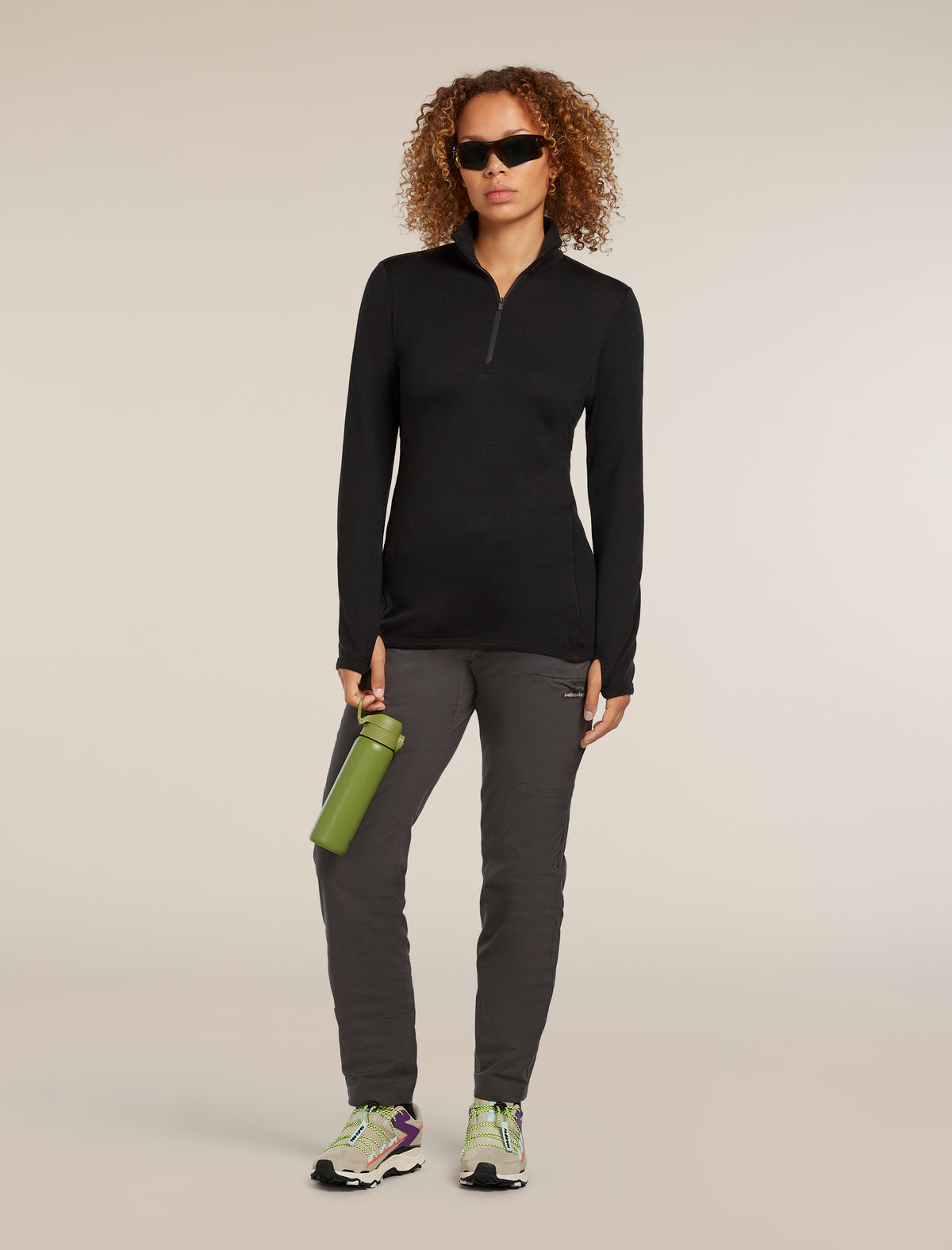 Women’s Merino 300 Original Long Sleeve Half Zip Top Black - 4