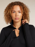 Women’s Merino 300 Original Long Sleeve Half Zip Top Black - 5
