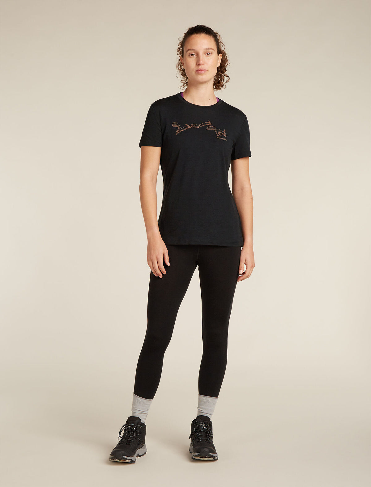Women’s Merino 150 Tech Lite Short Sleeve T-Shirt Airbourne Squirrel Black - 3