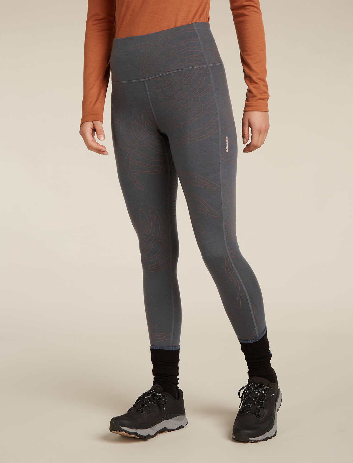 Women’s Merino 260 Fastray 25" High Rise Tights Fresh Ferns Obsidian/carob - 1