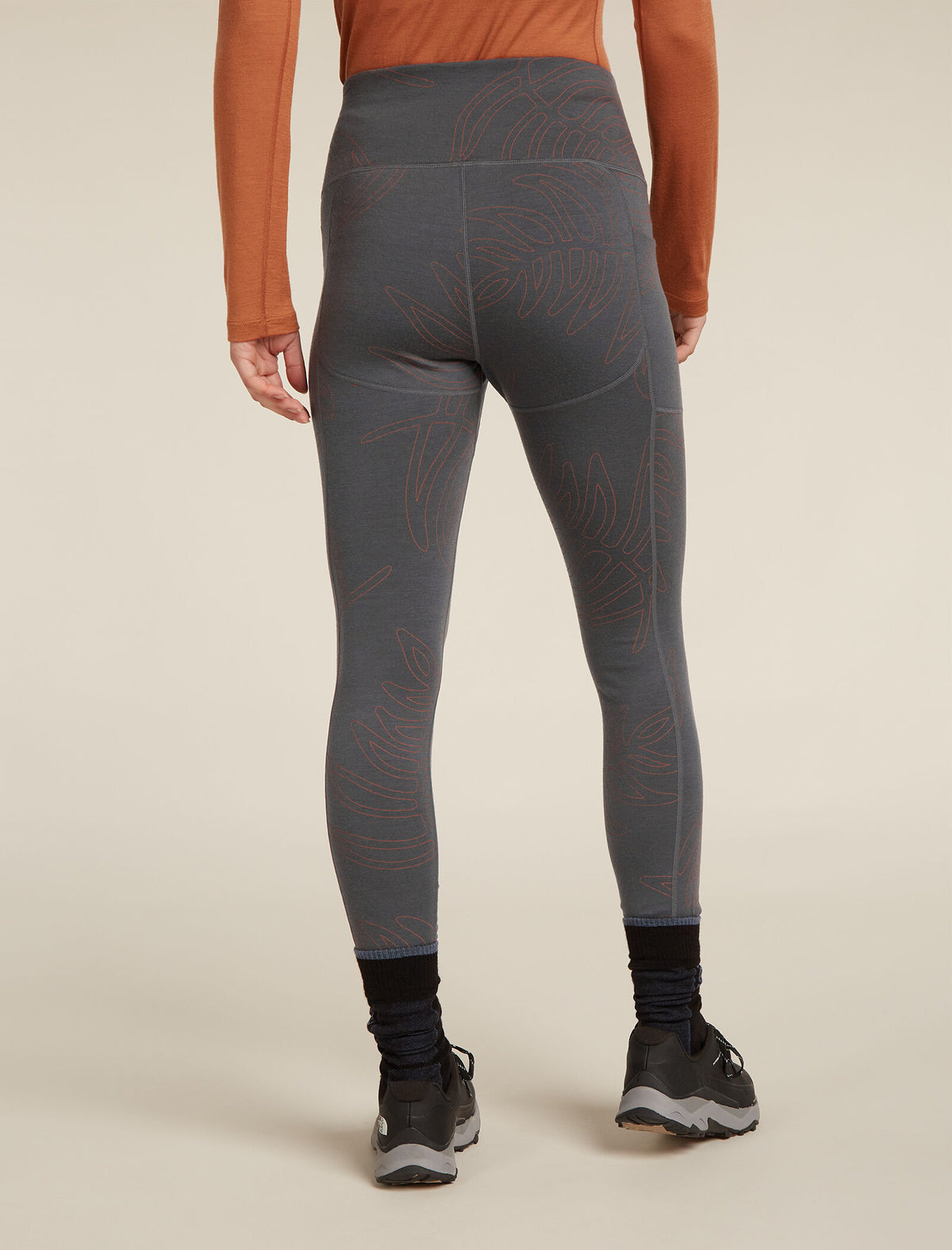 Women’s Merino 260 Fastray 25" High Rise Tights Fresh Ferns Obsidian/carob - 2