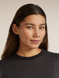 Unisex Merino 150 Long Sleeve T-Shirt Stripe Before dawn/Obsidian - 14