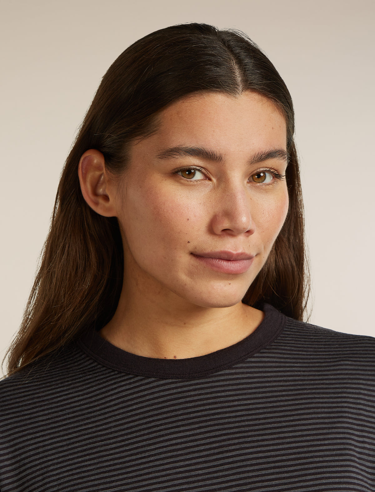 Unisex Merino 150 Long Sleeve T-Shirt Stripe Before dawn/Obsidian - 13