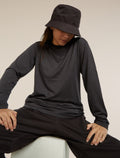 Unisex Merino 150 Long Sleeve T-Shirt Stripe Before dawn/Obsidian - 16