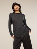 Unisex Merino 150 Long Sleeve T-Shirt Stripe Before dawn/Obsidian - 17