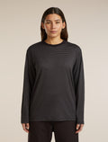 Unisex Merino 150 Long Sleeve T-Shirt Stripe Before dawn/Obsidian - 4