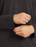 Unisex Merino 150 Long Sleeve T-Shirt Stripe Before dawn/Obsidian - 19