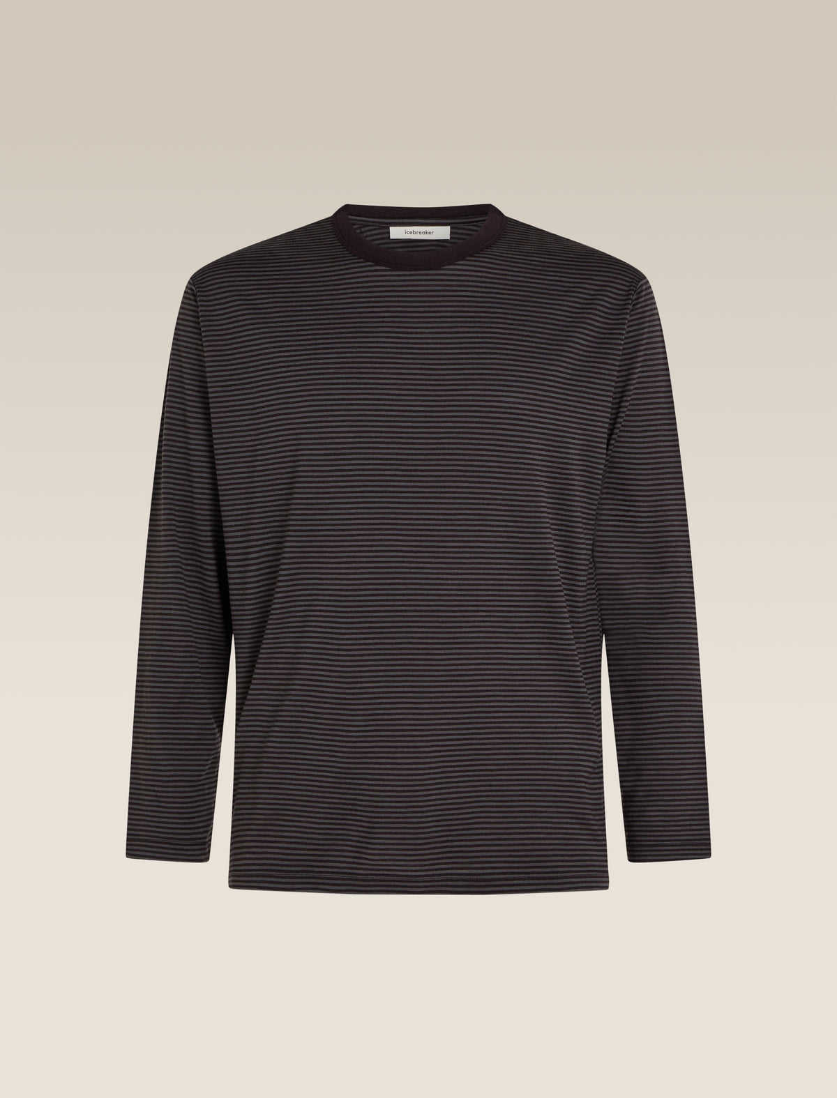 Unisex Merino 150 Long Sleeve T-Shirt Stripe Before dawn/Obsidian - 19