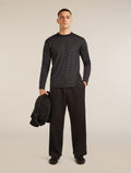 Unisex Merino 150 Long Sleeve T-Shirt Stripe Before dawn/Obsidian - 7