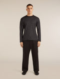 Unisex Merino 150 Long Sleeve T-Shirt Stripe Before dawn/Obsidian - 9