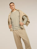 Unisex Merino 150 Long Sleeve T-Shirt Stripe Flagstone/Chalk - 1