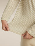 Unisex Merino 150 Long Sleeve T-Shirt Stripe Flagstone/Chalk - 13