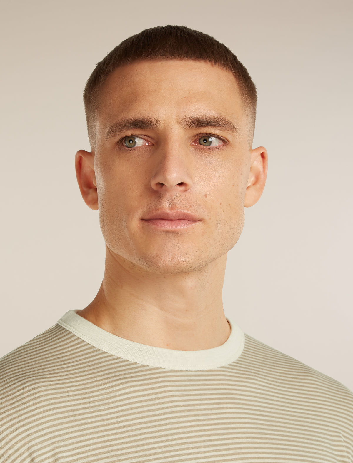 Unisex Merino 150 Long Sleeve T-Shirt Stripe Flagstone/Chalk - 16