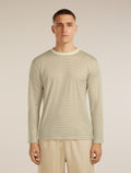 Unisex Merino 150 Long Sleeve T-Shirt Stripe Flagstone/Chalk - 4