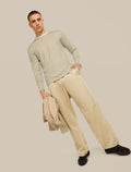 Unisex Merino 150 Long Sleeve T-Shirt Stripe Flagstone/Chalk - 21
