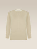 Unisex Merino 150 Long Sleeve T-Shirt Stripe Flagstone/Chalk - 23