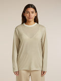 Unisex Merino 150 Long Sleeve T-Shirt Stripe Flagstone/Chalk - 5