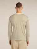 Unisex Merino 150 Long Sleeve T-Shirt Stripe Flagstone/Chalk - 6