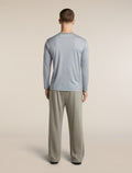 Unisex Merino 150 Long Sleeve T Shirt Stripe Smokey Gry/Zinc Blue - 10