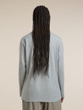 Unisex Merino 150 Long Sleeve T Shirt Stripe Smokey Gry/Zinc Blue - 4