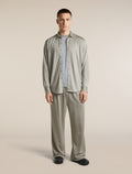 Unisex Merino 150 Long Sleeve T Shirt Stripe Smokey Gry/Zinc Blue - 7