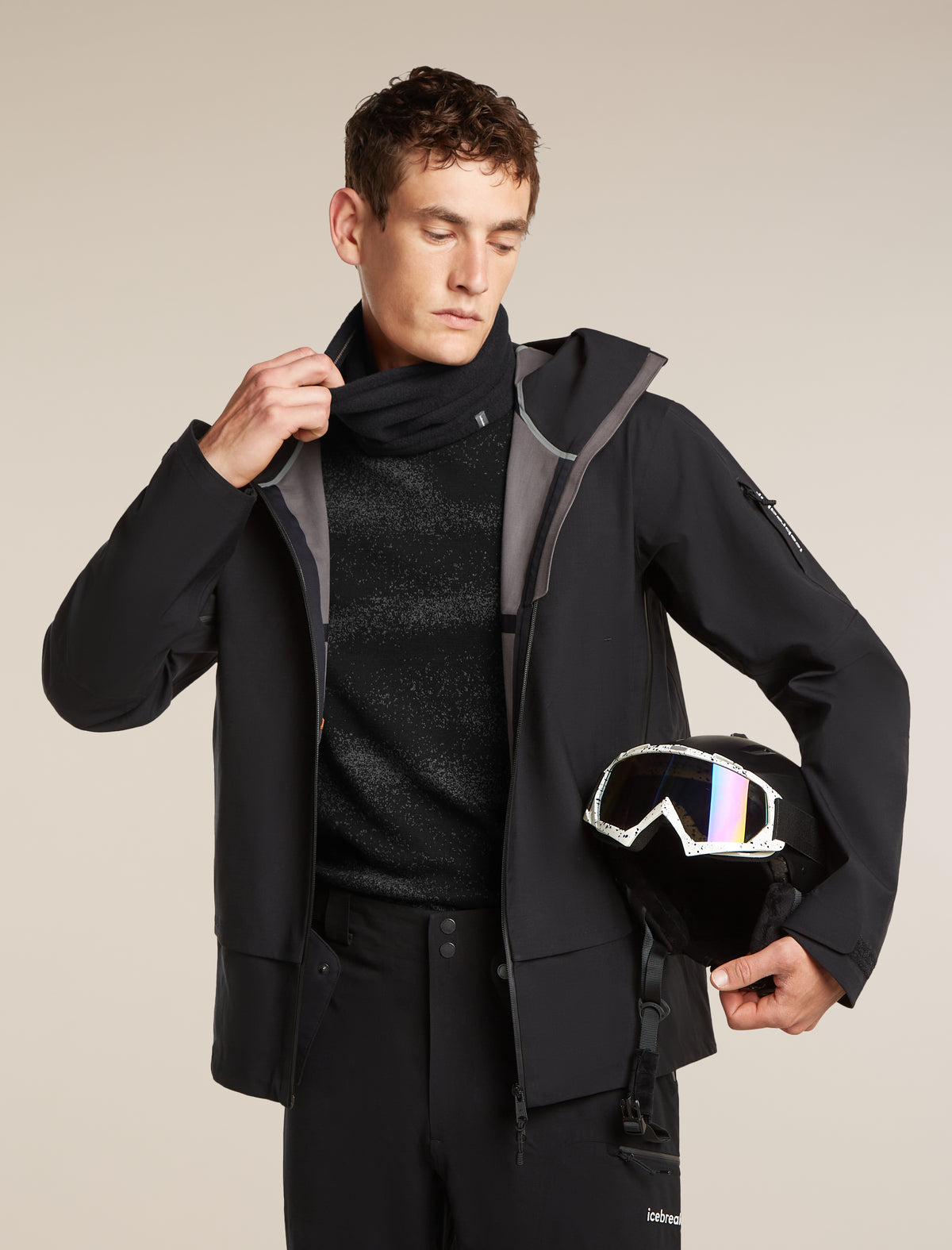 Unisex Merino Blend 800 RealFleece™  Classic Pile Chute Black - 3
