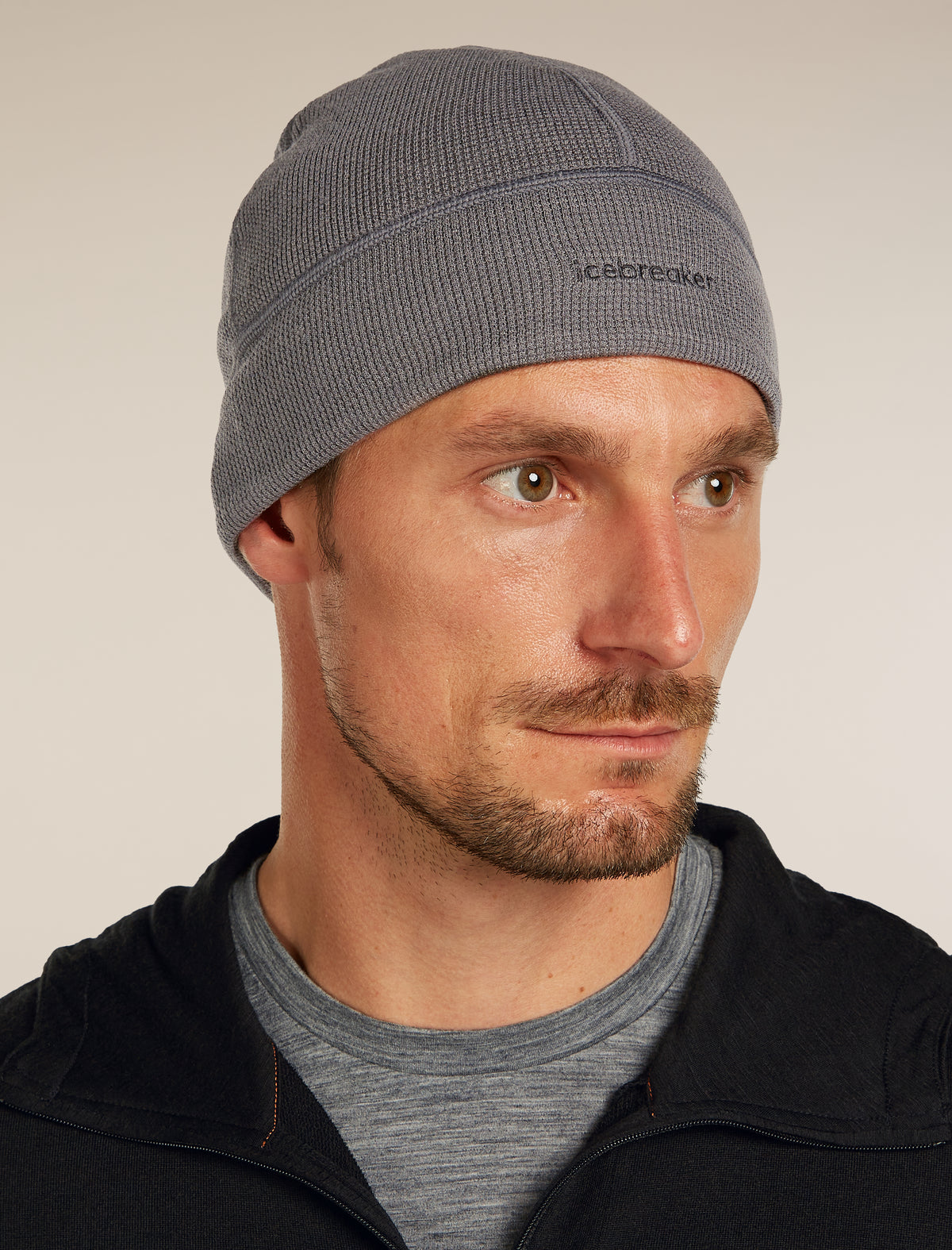 Merino 260 Waffle Knit Wander Reversible Beanie Obsidian/Black - 2