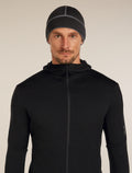 Merino 260 Waffle Knit Wander Reversible Beanie Obsidian/Black - 8