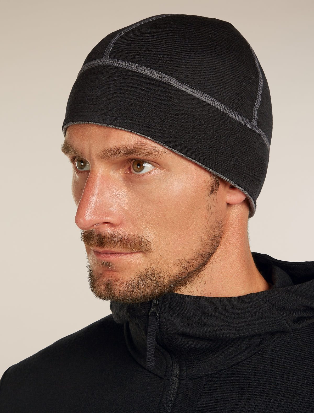 Merino 260 Waffle Knit Wander Reversible Beanie Obsidian/Black - 10