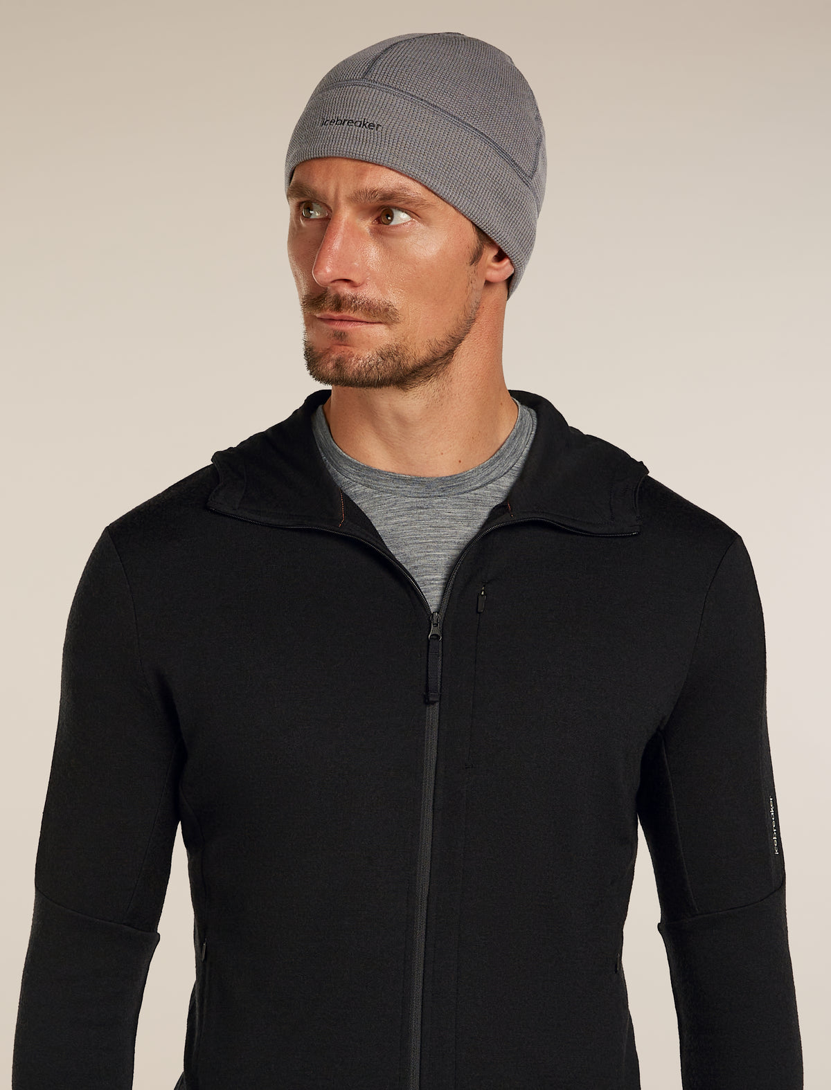 Merino 260 Waffle Knit Wander Reversible Beanie Obsidian/Black - 3