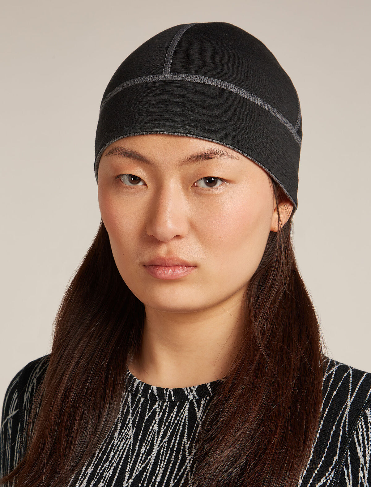 Merino 260 Waffle Knit Wander Reversible Beanie Obsidian/Black - 6