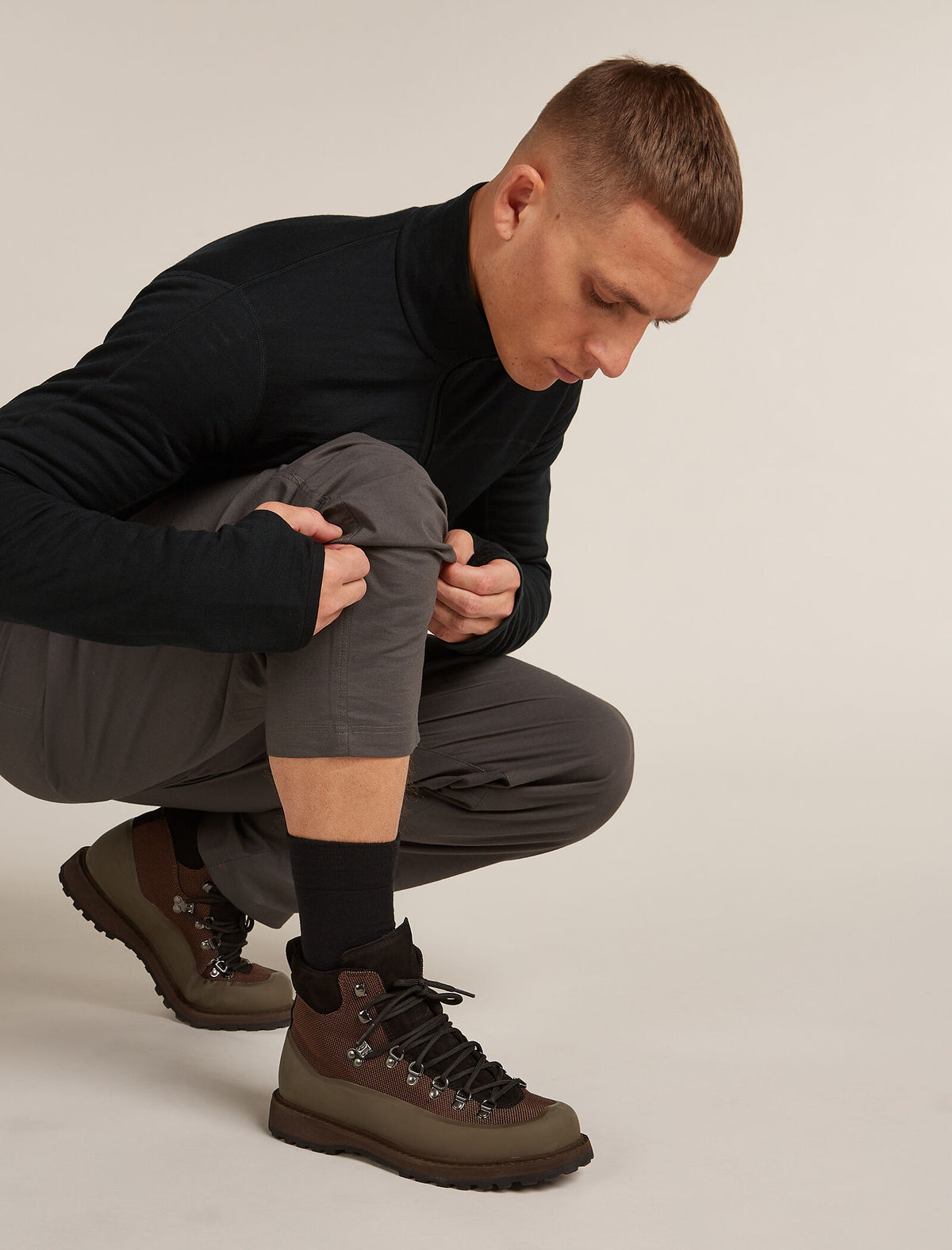 Merino Hike+ Liner Crew Socks Black - 1