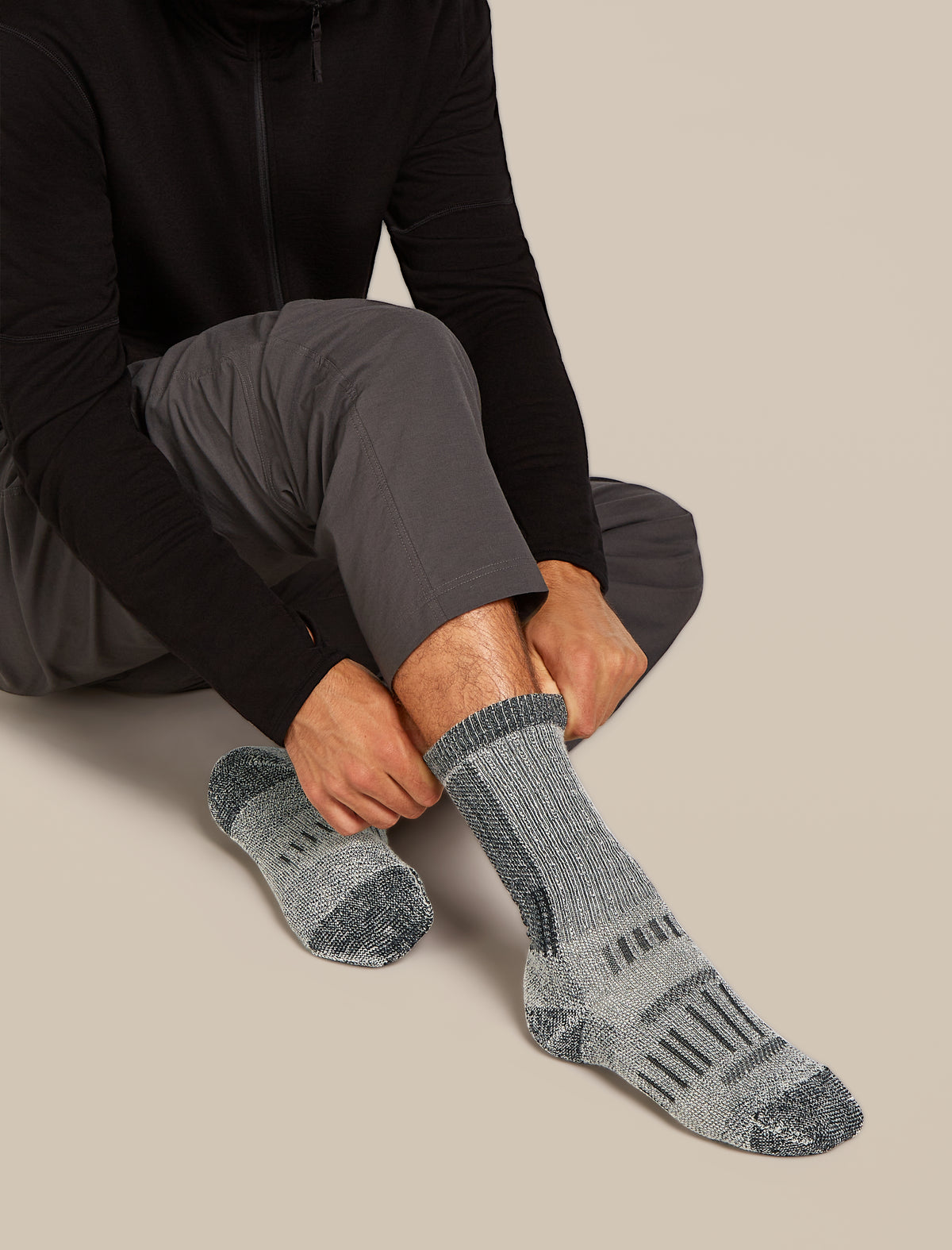 Merino Hike+ Mountaineer Mid Calf Socks Jet Hthr/Black - 1