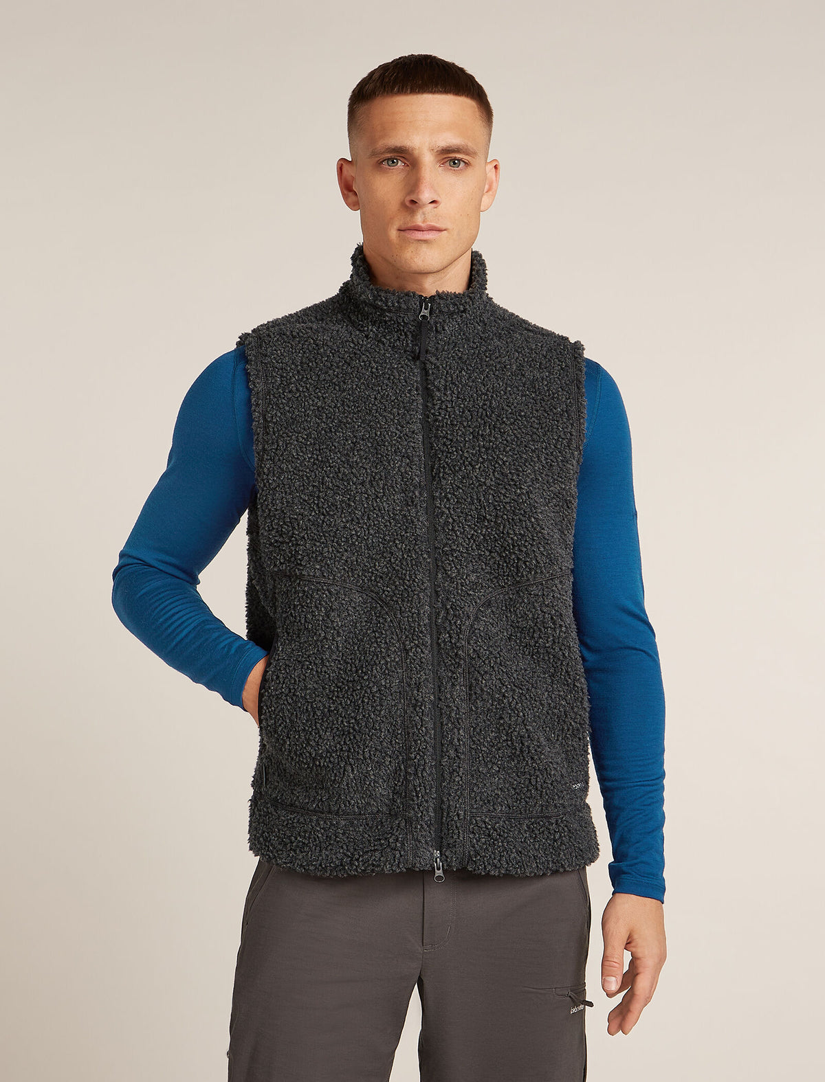 Merino Blend 960 RealFleece™ High Pile Vest Jet Hthr/Black - 1