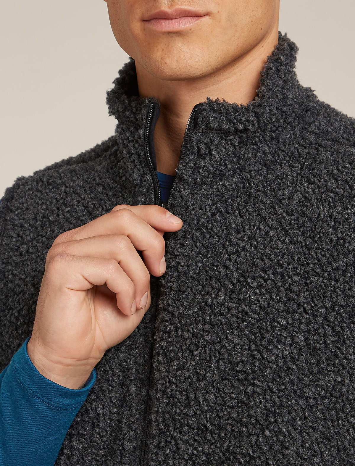 Merino Blend 960 RealFleece™ High Pile Vest Jet Hthr/Black - 6