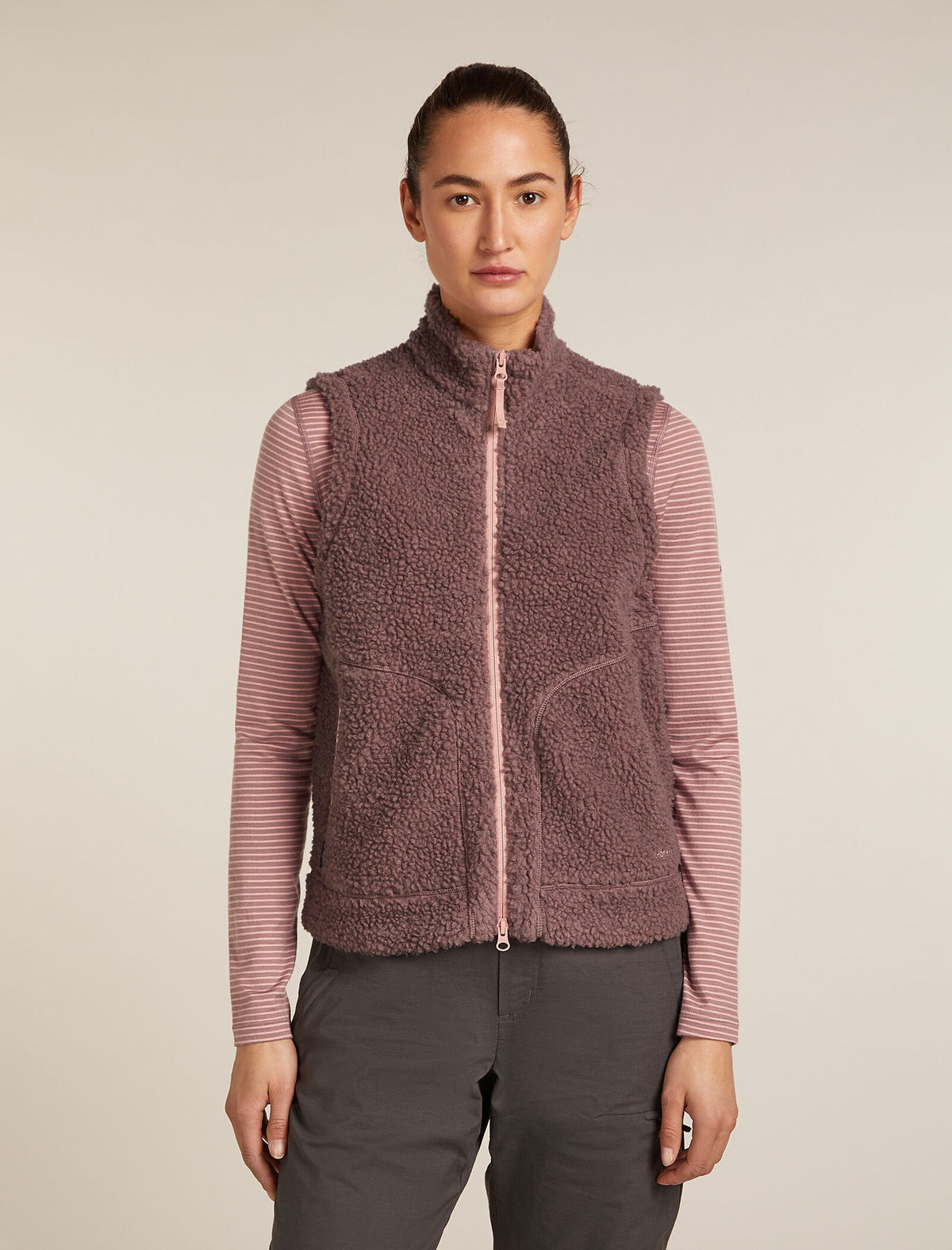 Merino Blend 960 RealFleece™ High Pile Vest Summit Dk Hthr/Blush - 1
