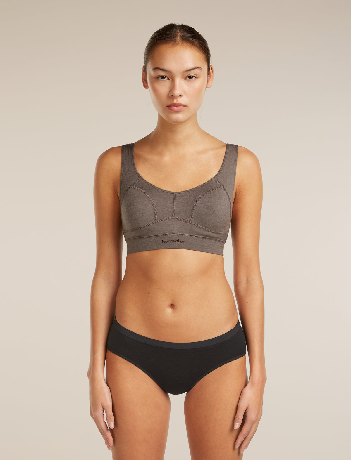 Women’s Merino Queens Clasp Bra Porcini - 1