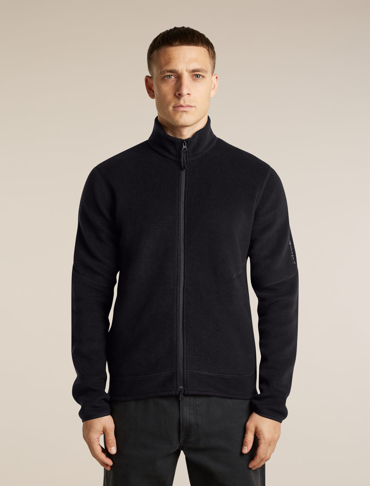 Men's Merino Blend 800 RealFleece™  Classic Pile Long Sleeve Zip Black - 1